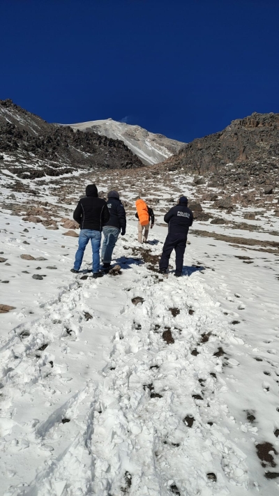 En sinergia, gobierno estatal localiza a alpinista desaparecido  en Pico de Orizaba