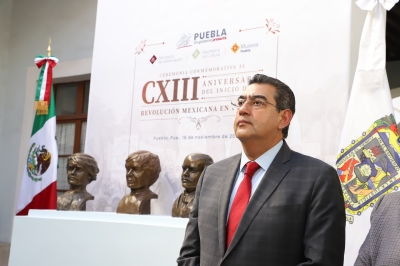 PRESIDE SERGIO SALOMÓN CEREMONIA POR INICIO DE LA REVOLUCIÓN MEXICANA EN PUEBLA