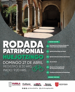 Secretaría de Arte y Cultura convoca a rodada patrimonial en Huejotzingo