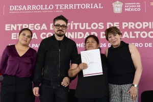 Gobernadora Delfina Gómez otorga seguridad jurídica a las familias mexiquenses, entrega 402 títulos de propiedad en Nextlalpan