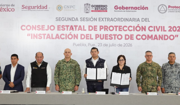 GOBIERNO FEDERAL Y ESTATAL INSTALAN PRIMER PUESTO DE MANDO DE PROTECCI&Oacute;N CIVIL