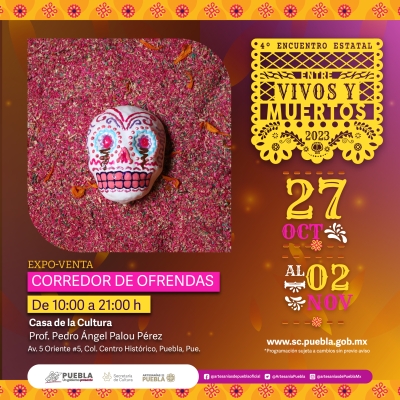 Alista gobierno estatal expoventa artesanal de “Día de Muertos” en Casa de la Cultura