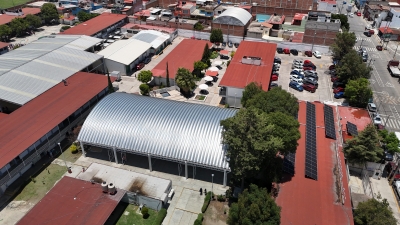 El gobernador Sergio Salomón presidió la inauguración  del techado de la plaza cívica en la secundaria del Centro Escolar “Prof. Gregorio de Gante”