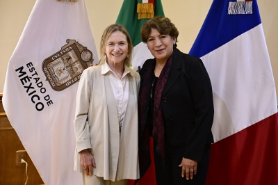 Recibe Gobernadora Delfina Gómez Álvarez a Embajadora de Francia en México; abordan proyectos de movilidad, inversiones y educación