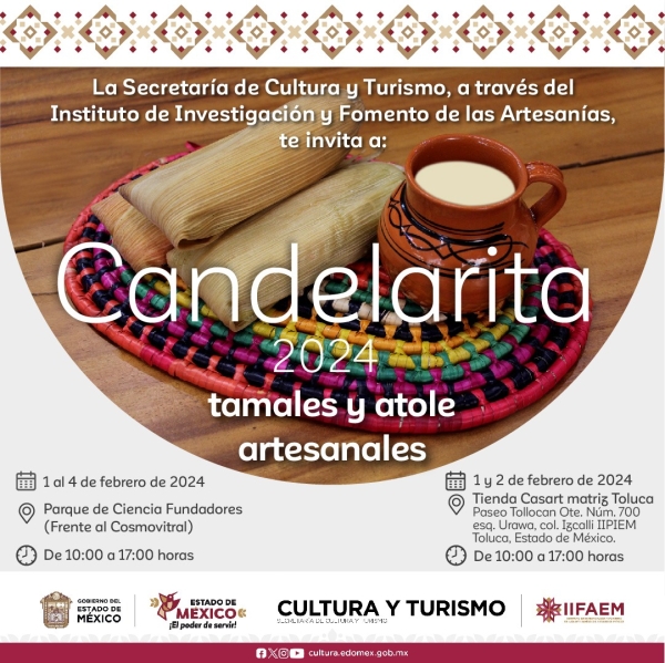 Invita IIFAEM a su Venta de temporada “Candelarita” en Tiendas de Artesanías “Casart” Toluca