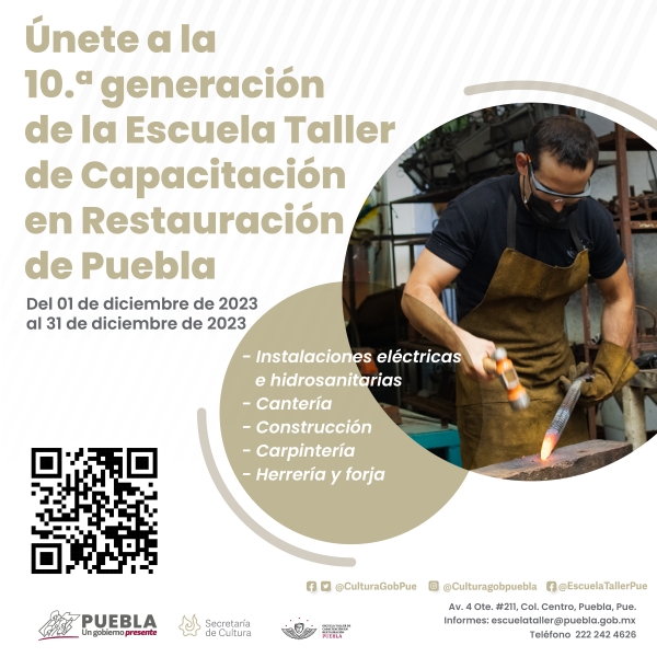 nvita gobierno estatal a inscribirse en la Escuela Taller de Capacitación en Restauración