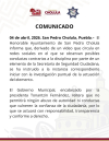 Ayuntamiento de San Pedro Cholula inicia investigaci&oacute;n por presunta conducta indebida de elemento de seguridad