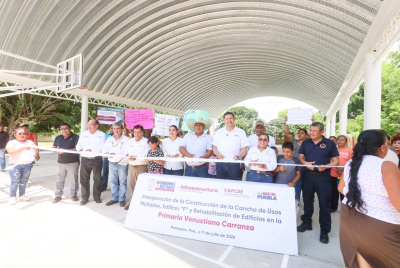 RECUPERAN GOBIERNO FEDERAL Y ESTATAL ESCUELAS AFECTADAS POR LLUVIAS EN PANTEPEC