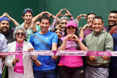 Bajo el liderazgo de Tonantzin Fern&aacute;ndez, rescatan cancha de frontenis en el Deportivo Tlachtli