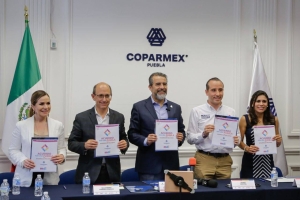 MARIO RIESTRA FIRMA ACUERDO CON COPARMEX POR UNA PUEBLA CON DESARROLLO INCLUSIVO