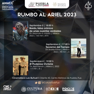 En Cinemateca “Luis Buñuel”, gobierno estatal exhibirá filmes nominados al premio Ariel 2023