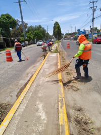 Refuerza Tonantzin Fern&aacute;ndez mantenimiento urbano y servicios p&uacute;blicos en San Pedro Cholula