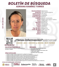 Activa Comisi&oacute;n de B&uacute;squeda acciones para localizaci&oacute;n de Adriana N