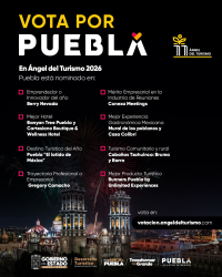 Gobierno del Estado invita a votar por Puebla en &Aacute;ngel del Turismo