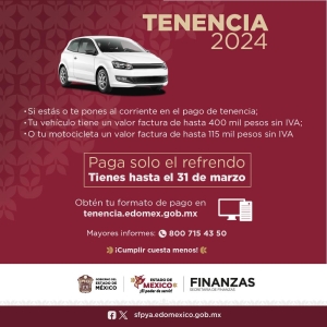 Invita Secretaría de Finanzas a aprovechar el 100% de subsidio a la Tenencia y pagar sólo el Refrendo