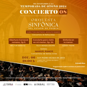 Ofrecerá Sinfónica de Puebla presentación con concertistas de Bellas Artes: Cultura